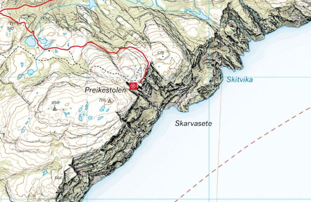 Carte de haute montagne - Preikestolen (Norvège) | Calazo - Høyfjellskart carte pliée Calazo 