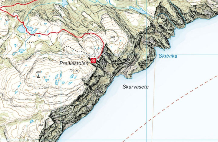 Carte de haute montagne - Preikestolen (Norvège) | Calazo - Høyfjellskart carte pliée Calazo 