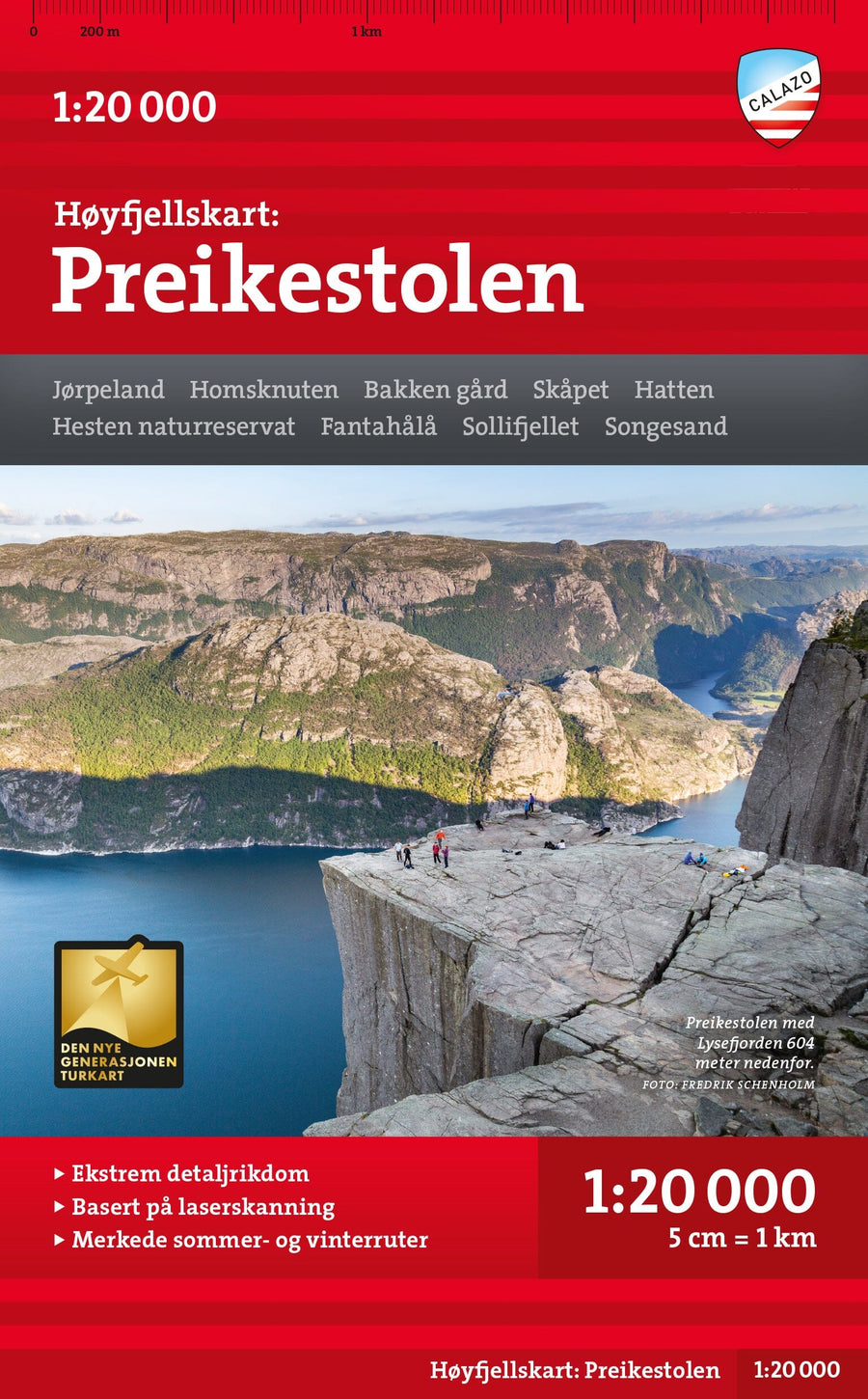 Carte de haute montagne - Preikestolen (Norvège) | Calazo - Høyfjellskart carte pliée Calazo 