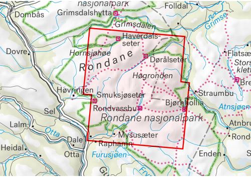 Carte de haute montagne - Rondanemassivet (Norvège) | Calazo - Høyfjellskart carte de randonnée Calazo