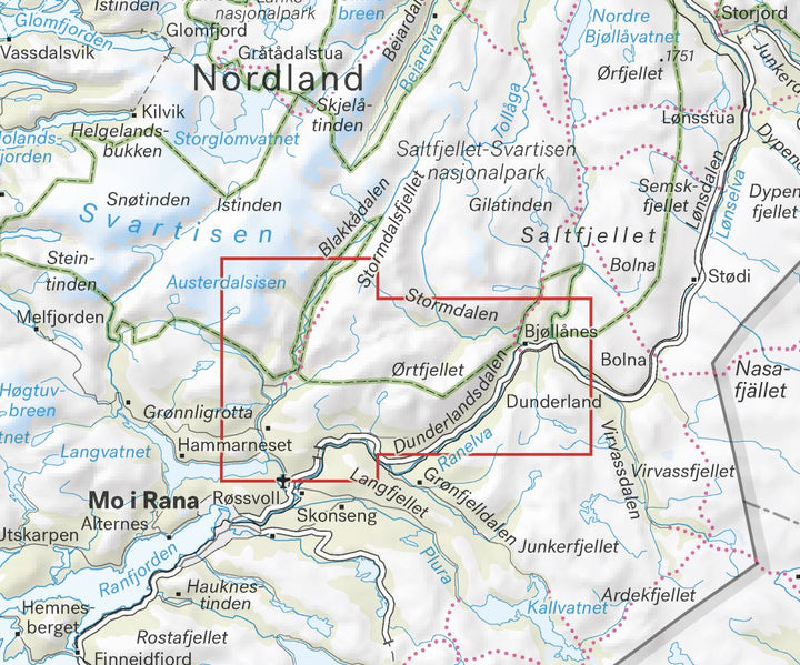 Carte de haute montagne - Røvassdalen & Dunderlandsdalen (Norvège) | Calazo - Høyfjellskart carte pliée Calazo 