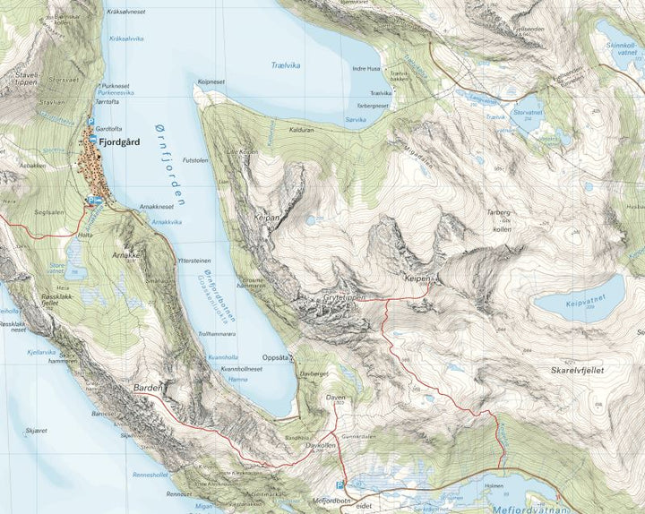 Carte de haute montagne - Senja: Keipen, Tredjefjellet & Kvænan (Norvège) | Calazo - Høyfjellskart carte pliée Calazo 