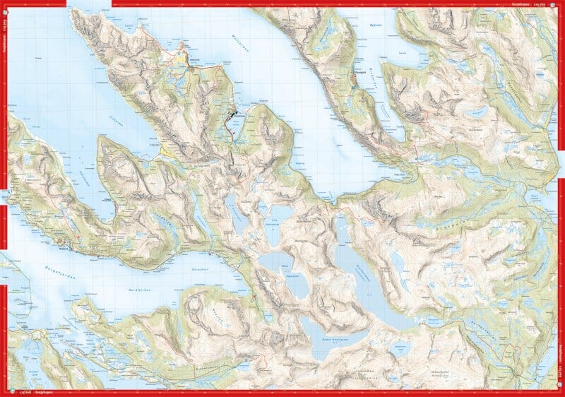 Carte de haute montagne - Senja: Keipen, Tredjefjellet & Kvænan (Norvège) | Calazo - Høyfjellskart carte pliée Calazo 