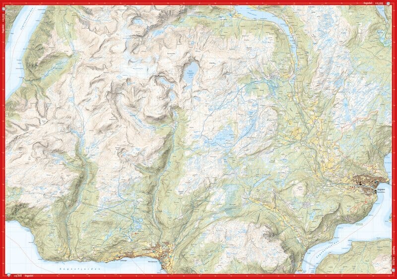 Carte de haute montagne - Sogndal: Togga og Frudalshesten (Norvège) | Calazo - Høyfjellskart carte de randonnée Calazo