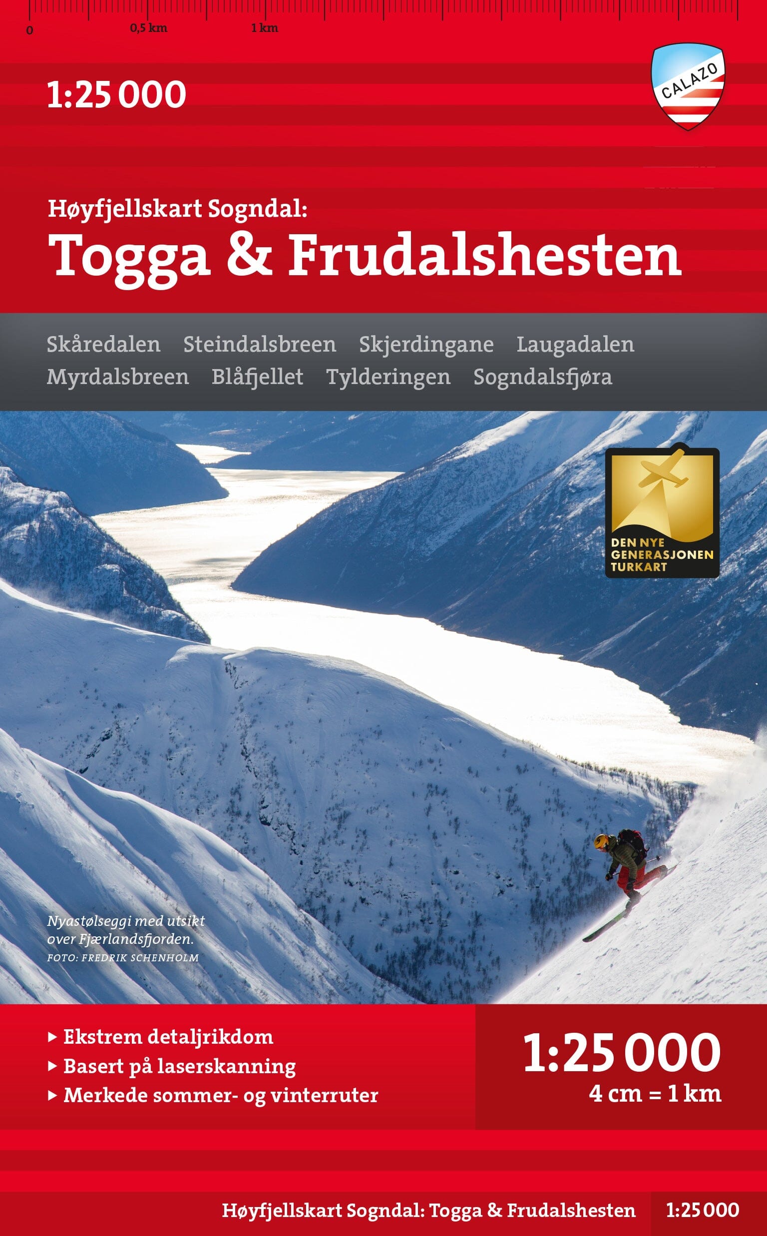 Carte de haute montagne - Sogndal: Togga og Frudalshesten (Norvège) | Calazo - Høyfjellskart carte de randonnée Calazo Default Title