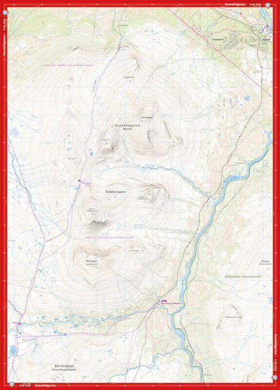 Carte de haute montagne - Storulvån & Snasahögarna (Suède) | Calazo carte de randonnée Calazo