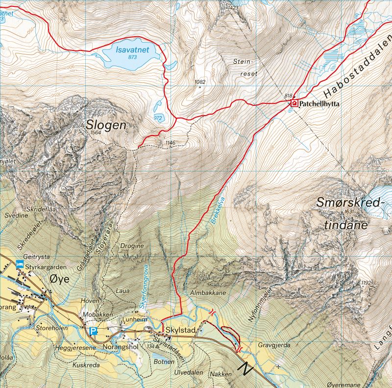 Carte de haute montagne - Sunnmøre: Stranda & Slogen (Norvège) | Calazo - Høyfjellskart carte de randonnée Calazo