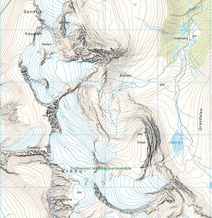 Carte de haute montagne - Trollheimen: Sunndal & Innerdalen (Norvège) | Calazo - Høyfjellskart carte pliée Calazo 