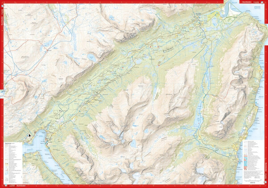Carte de haute montagne - Tromsø: Breivikeidet Laksvatn (Norvège) | Calazo - Høyfjellskart carte pliée Calazo 