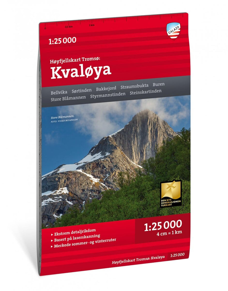 Carte de haute montagne - Tromsø: Kvaløya (Norvège) | Calazo - Høyfjellskart carte pliée Calazo 