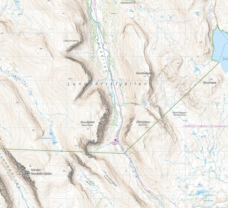 Carte de haute montagne - Vålådalen & Lunndörrsfjällen (Suède) | Calazo carte de randonnée Calazo