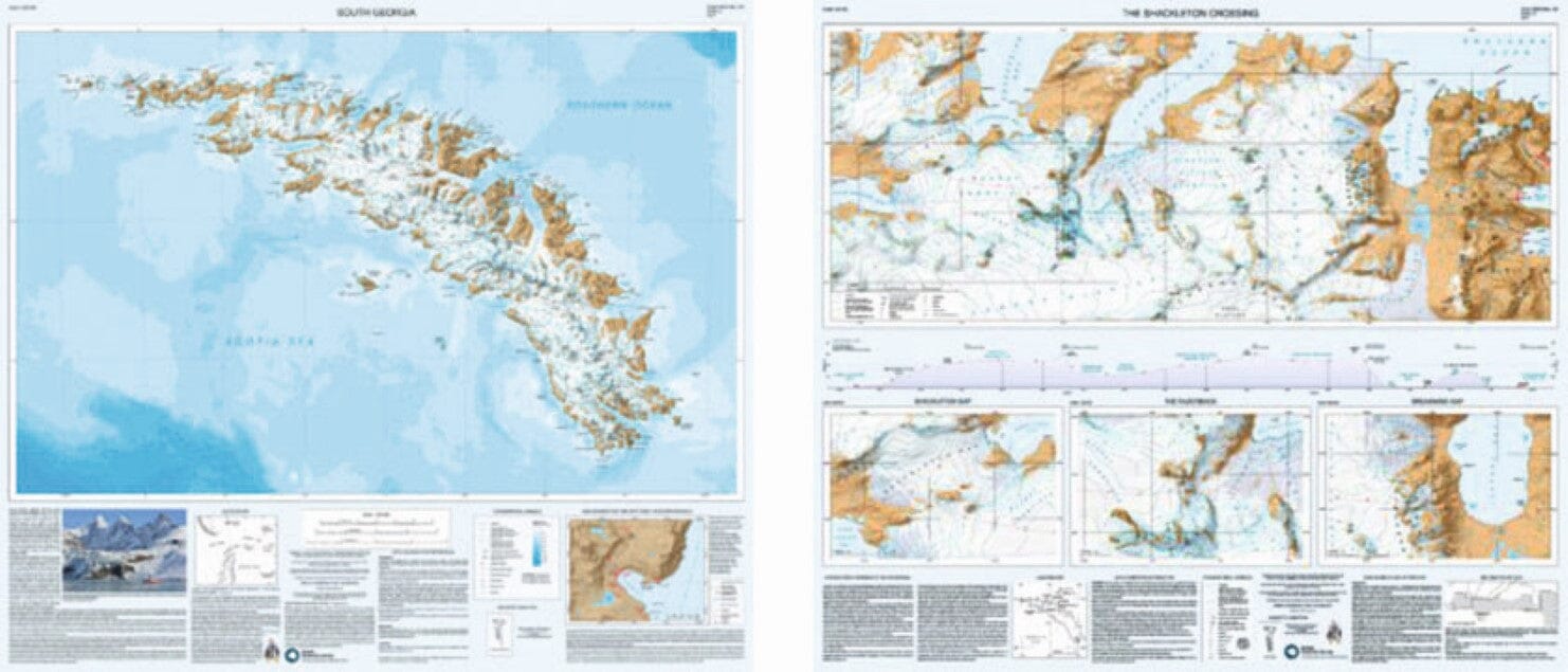 Carte de la Géorgie du Sud et de Shackleton Crossing | British Antarctic Survey carte murale roulée (en tube) British Antarctic Survey Default Title