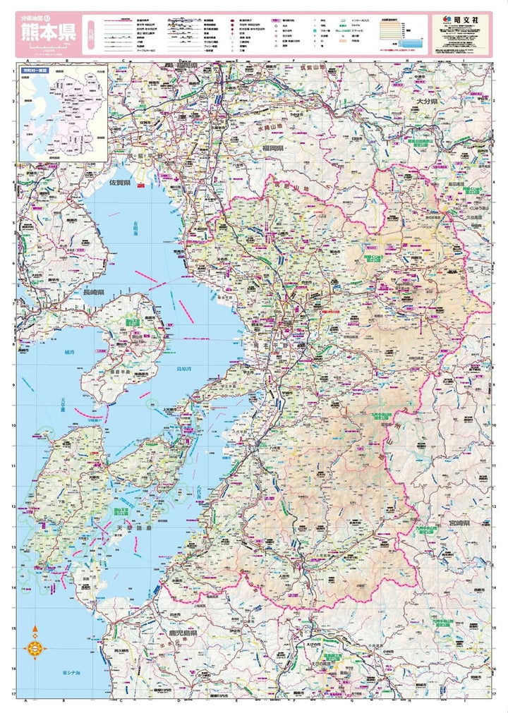 Carte de la préfecture de Kumamoto | Mapple carte routière Mapple 
