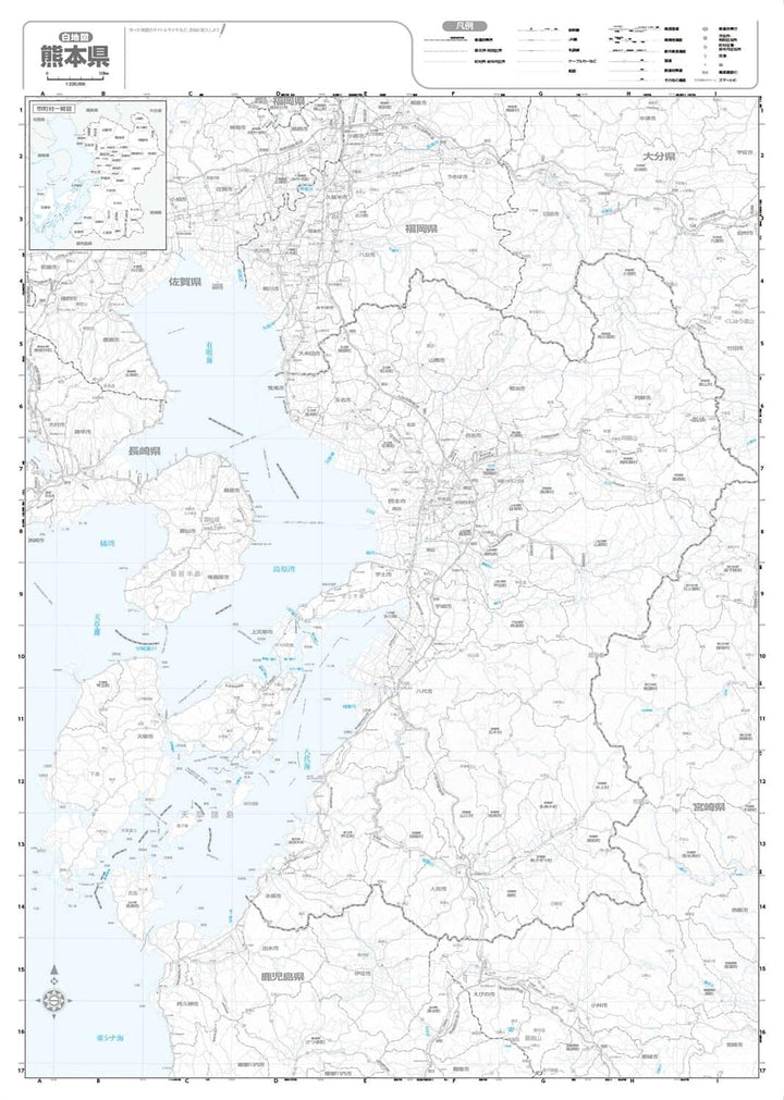 Carte de la préfecture de Kumamoto | Mapple carte routière Mapple 