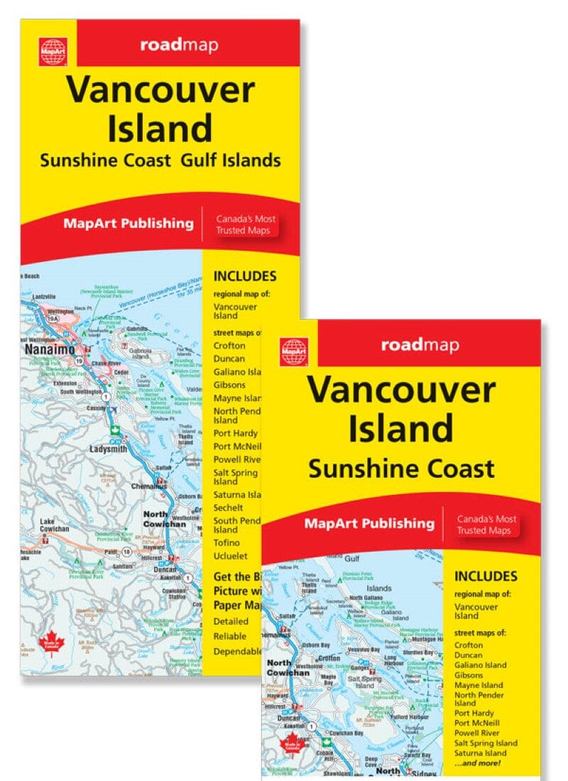 Carte de l'île de Vancouver Sunshine Coast | Canadian Cartographics Corporation carte routière Canadian Cartographics Corporation