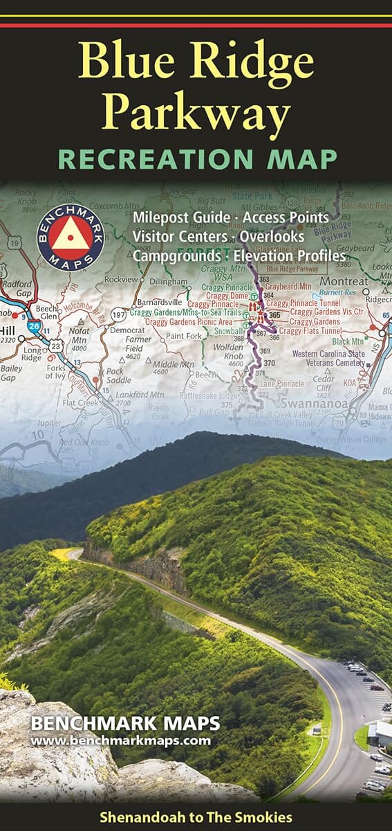 Carte de loisirs - Blue Ridge Parkway (Caroline du Nord) | Benchmark Maps carte routière Benchmark Maps 