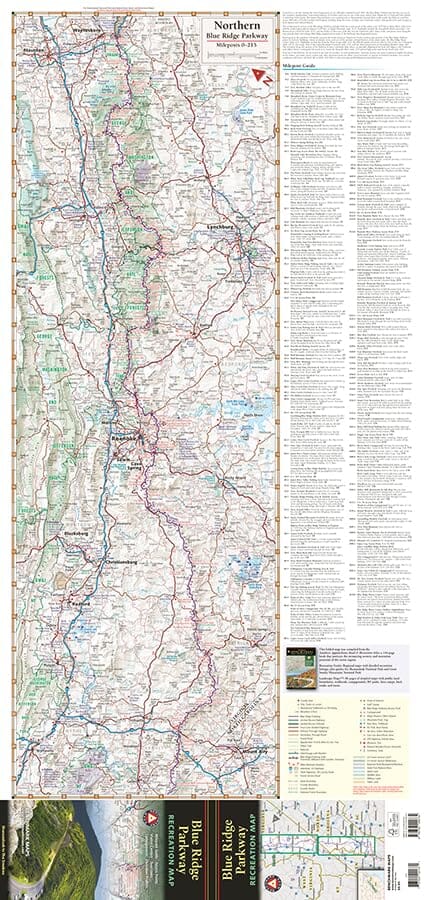 Carte de loisirs - Blue Ridge Parkway (Caroline du Nord) | Benchmark Maps carte routière Benchmark Maps 