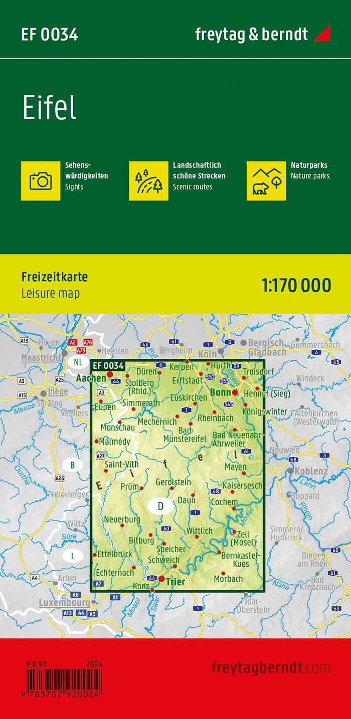 Carte de loisirs - Eifel | Freytag & Berndt carte routière Freytag & Berndt