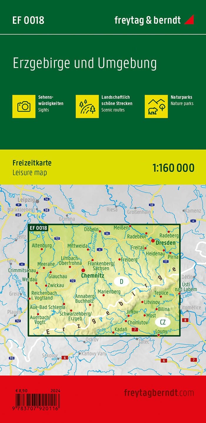 Carte de loisirs - Erzgebirge &environs | Freytag & Berndt carte routière Freytag & Berndt