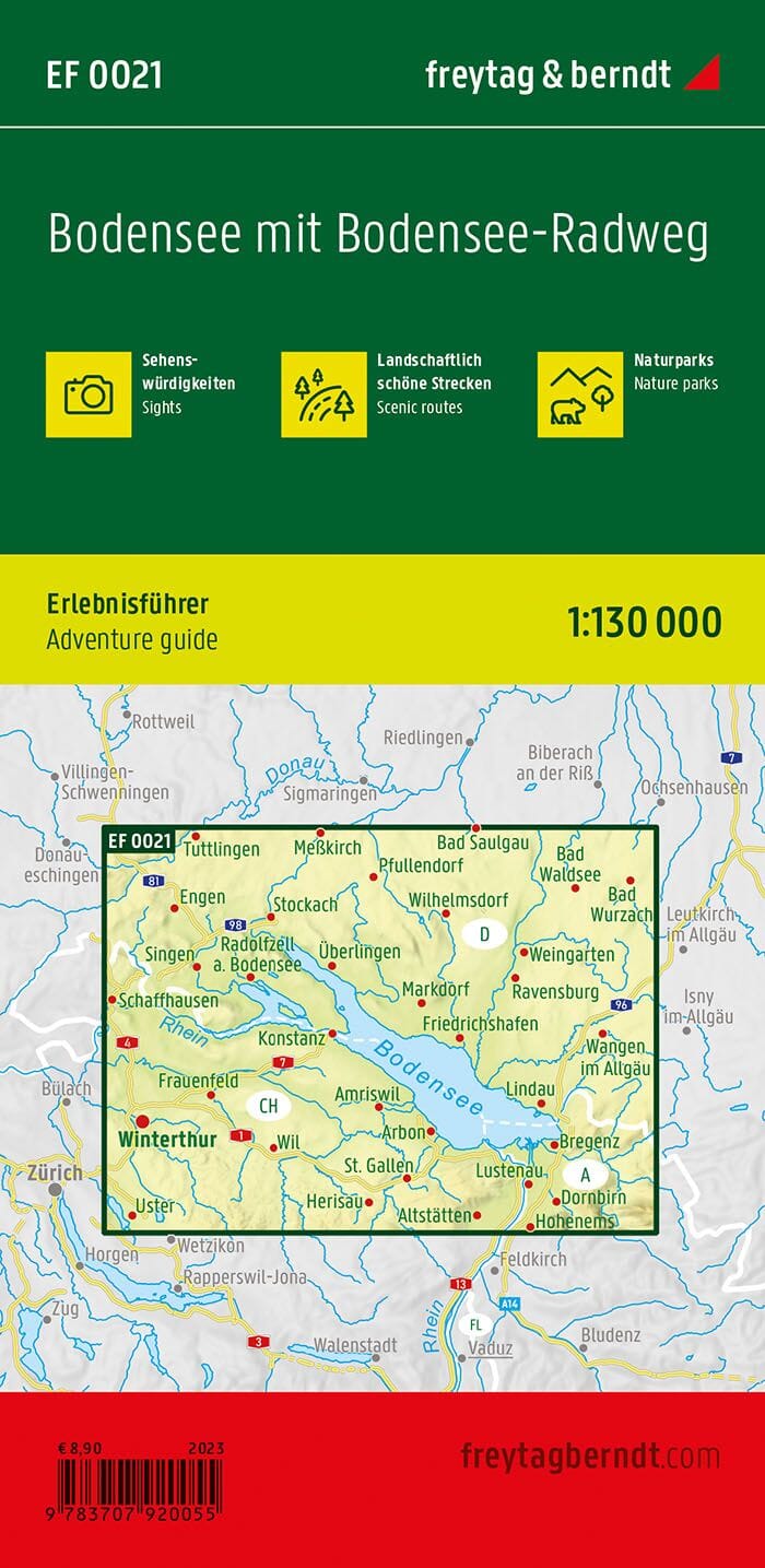Carte de loisirs - Lac de Constance, avec pistes cyclables | Freytag & Berndt carte pliée Freytag & Berndt 