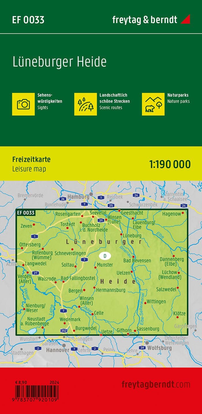 Carte de loisirs - Lüneburger Heide | Freytag & Berndt carte routière Freytag & Berndt