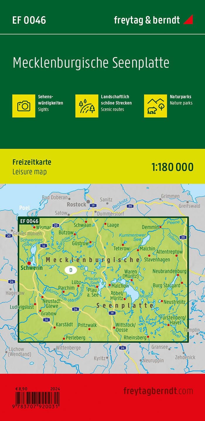 Carte de loisirs - Région des lacs du Mecklembourg | Freytag & Berndt carte routière Freytag & Berndt