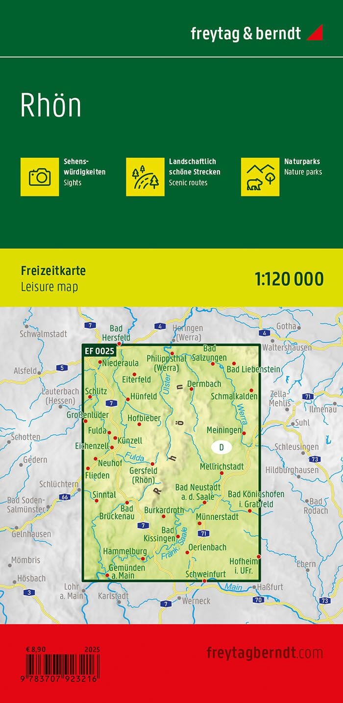 Carte de loisirs - Rhön (Hesse, Bavière) | Freytag & Berndt carte routière Freytag & Berndt