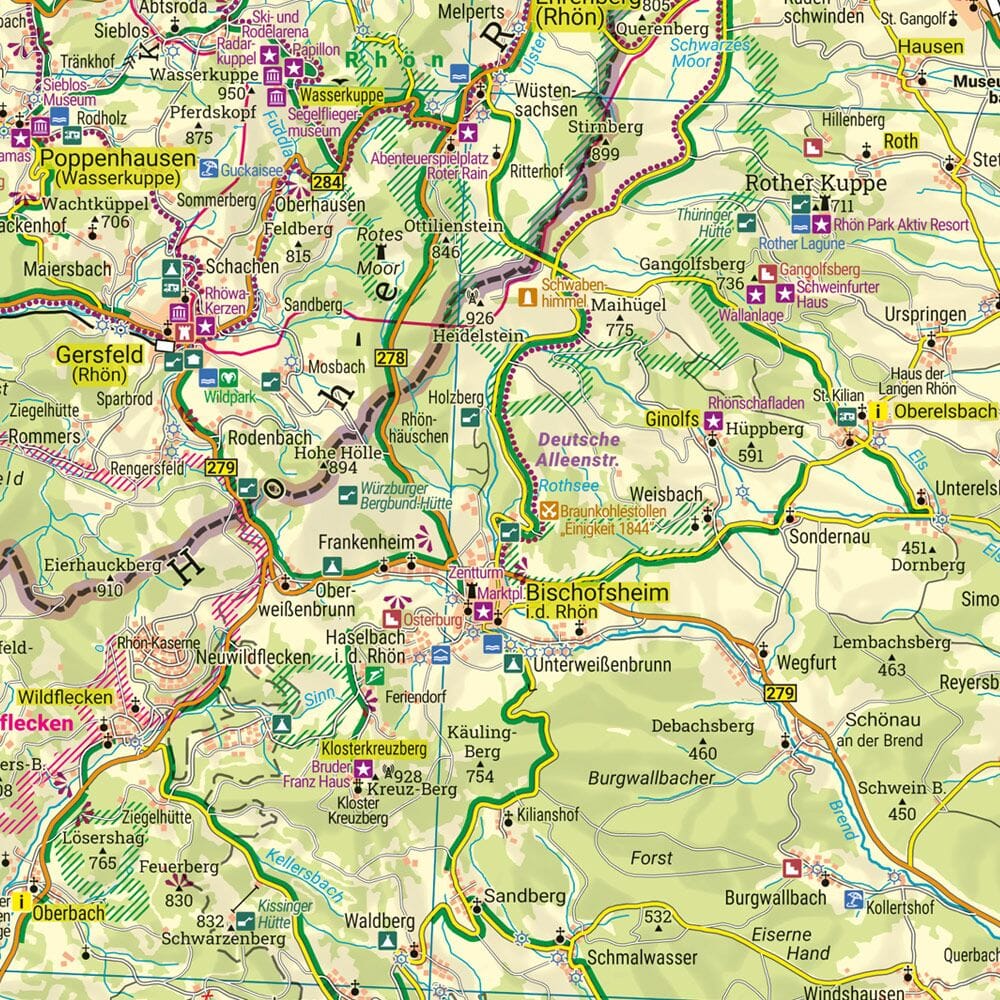 Carte de loisirs - Rhön (Hesse, Bavière) | Freytag & Berndt carte routière Freytag & Berndt