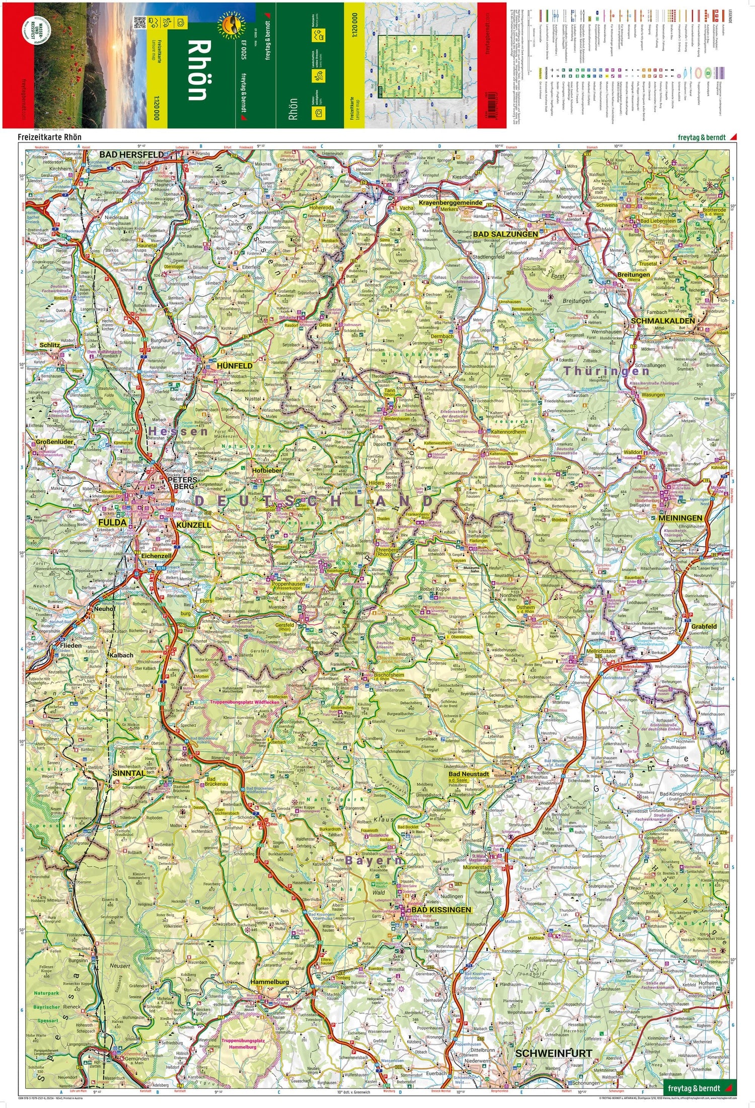 Carte de loisirs - Rhön (Hesse, Bavière) | Freytag & Berndt carte routière Freytag & Berndt