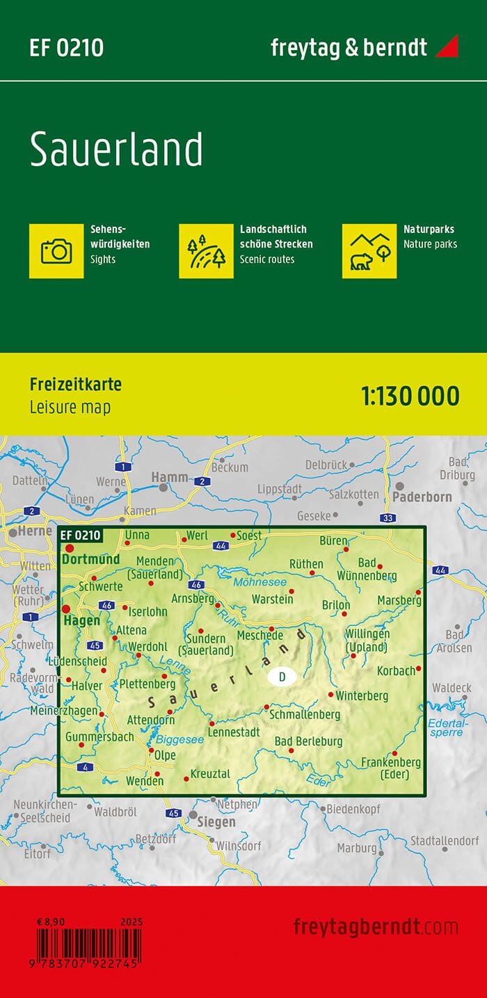 Carte de loisirs - Sauerland Erlebnisführe | Freytag & Berndt carte routière Freytag & Berndt