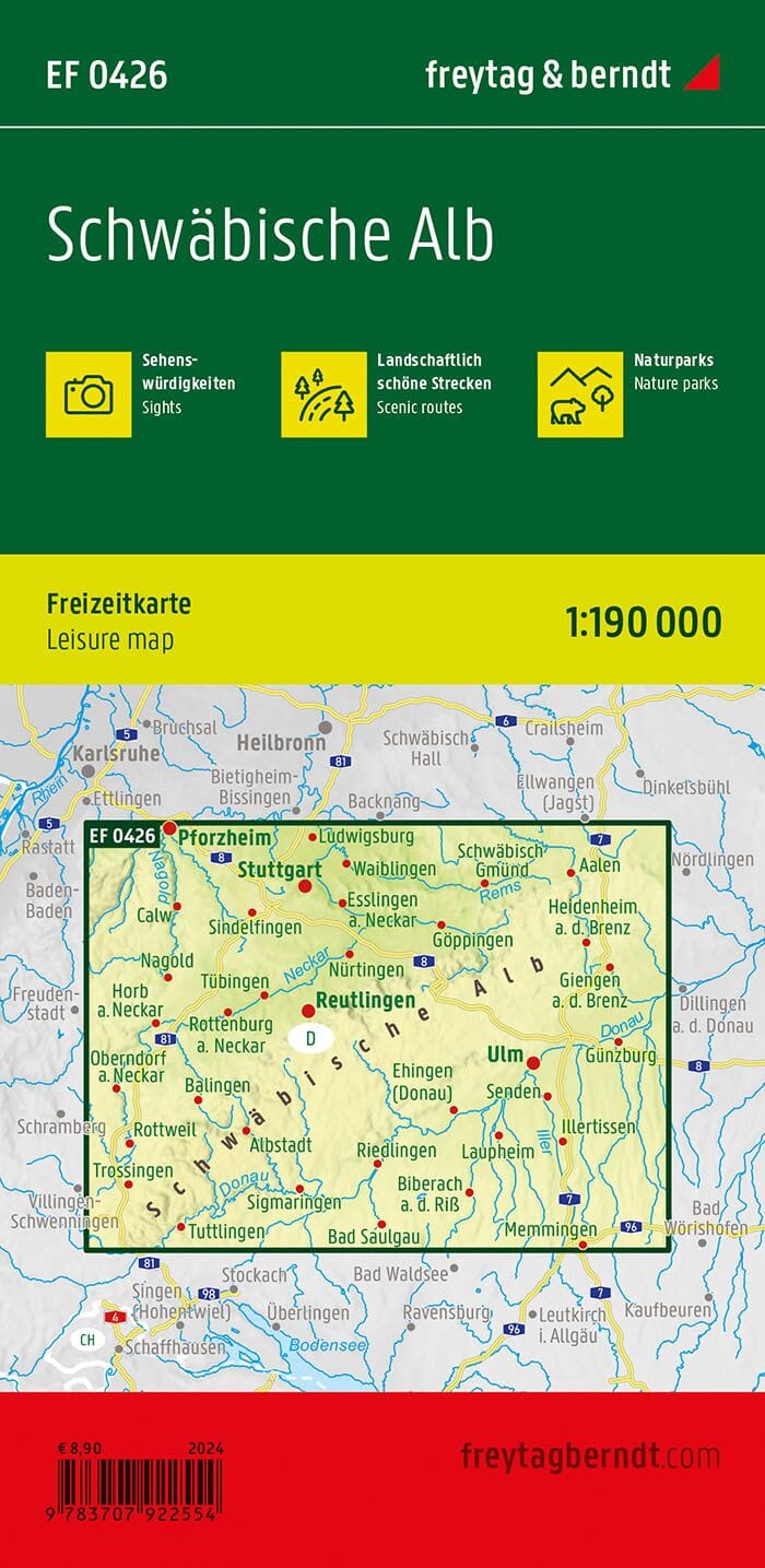 Carte de loisirs - Schwäbische Alb | Freytag & Berndt carte routière Freytag & Berndt