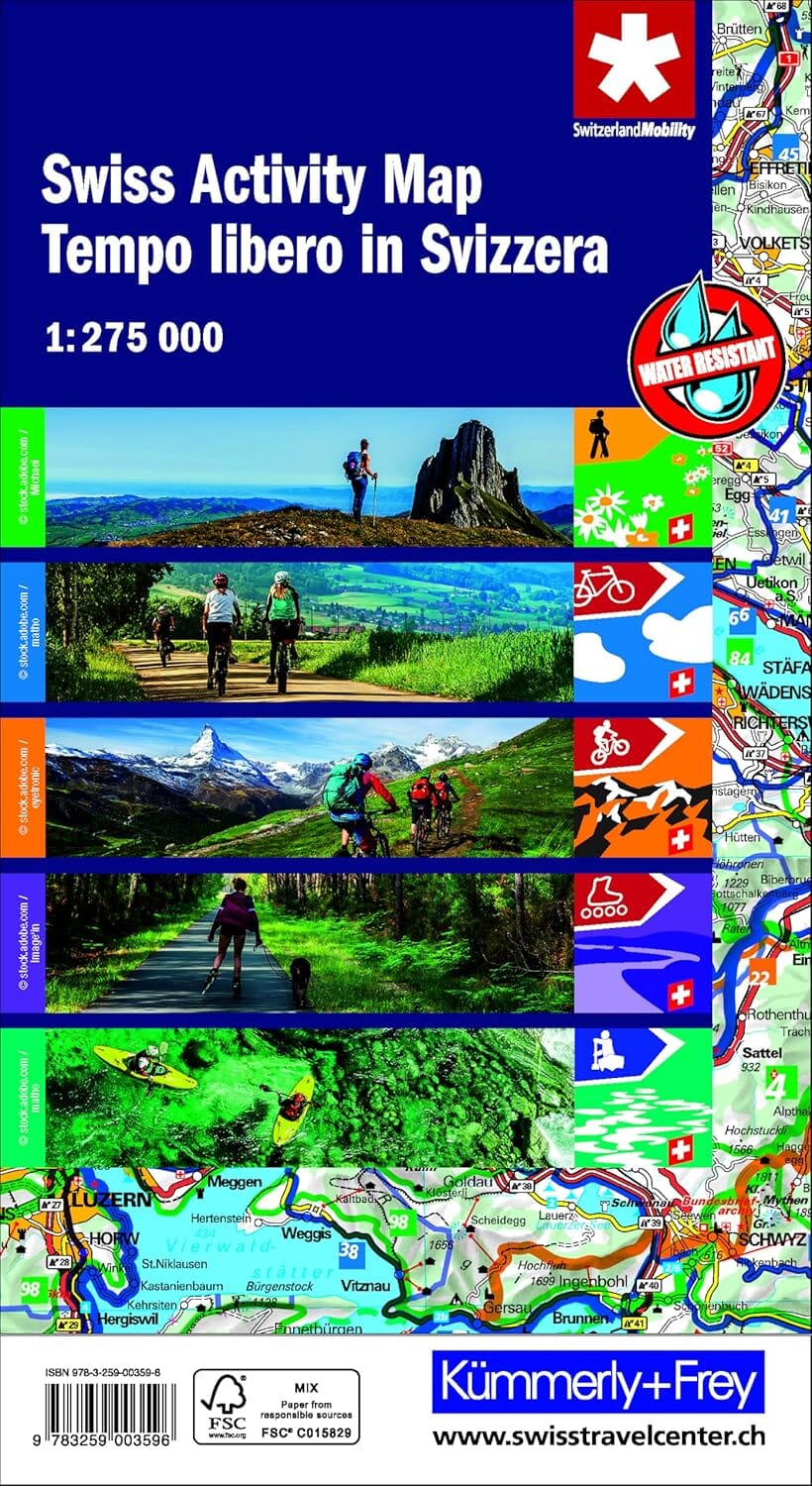 Carte de loisirs - Suisse | Kümmerly & Frey carte routière Kümmerly & Frey