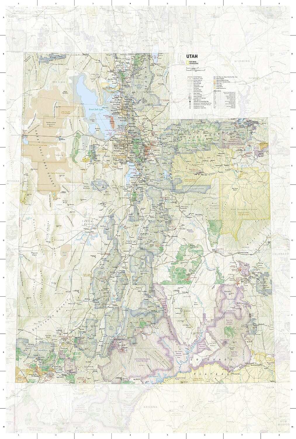 Carte de loisirs - Utah | National Geographic carte routière National Geographic 