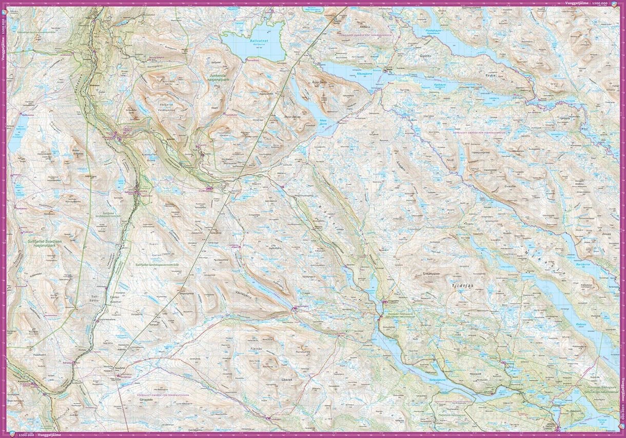 Carte de montagne - Arjeplogsfjällen (Suède) | Calazo - 1/100 000 carte de randonnée Calazo