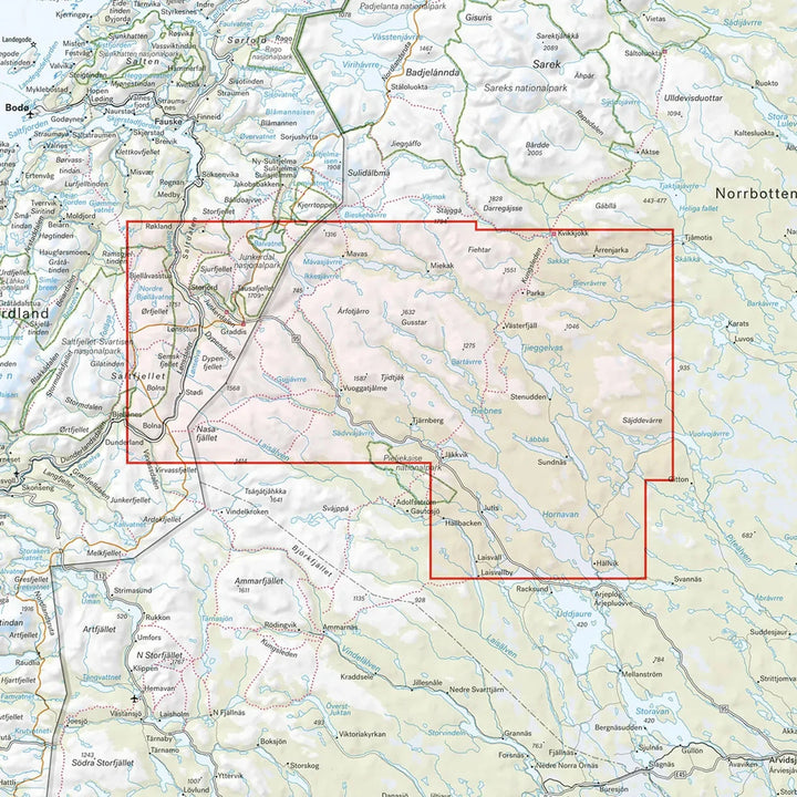 Carte de montagne - Arjeplogsfjällen (Suède) | Calazo - 1/100 000 carte de randonnée Calazo