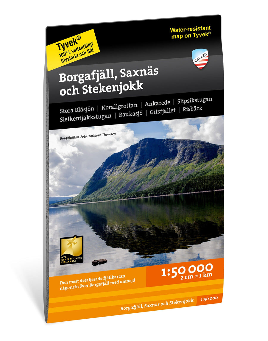 Carte de montagne - Borgafjäll, Saxnäs och Stekenjokk (Suède) | Calazo - 1/50 000 carte pliée Calazo 