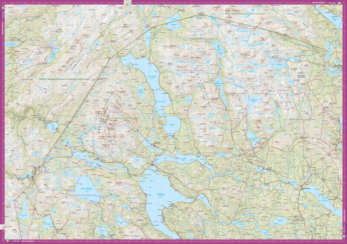 Carte de montagne - Gäddede, Hotagsfjällen & Skäckerfjällen (Suède) | Calazo - 1/100 000 carte de randonnée Calazo