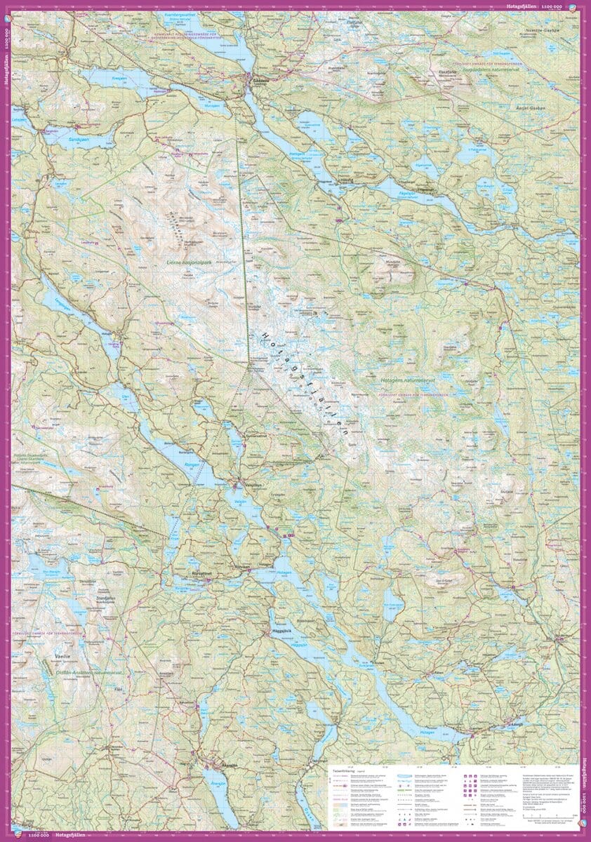 Carte de montagne - Gäddede, Hotagsfjällen & Skäckerfjällen (Suède) | Calazo - 1/100 000 carte de randonnée Calazo