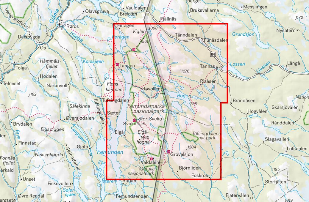 Carte de montagne - Grövelsjön & Rogen (Suède) | Calazo - 1/50 000 carte de randonnée Calazo