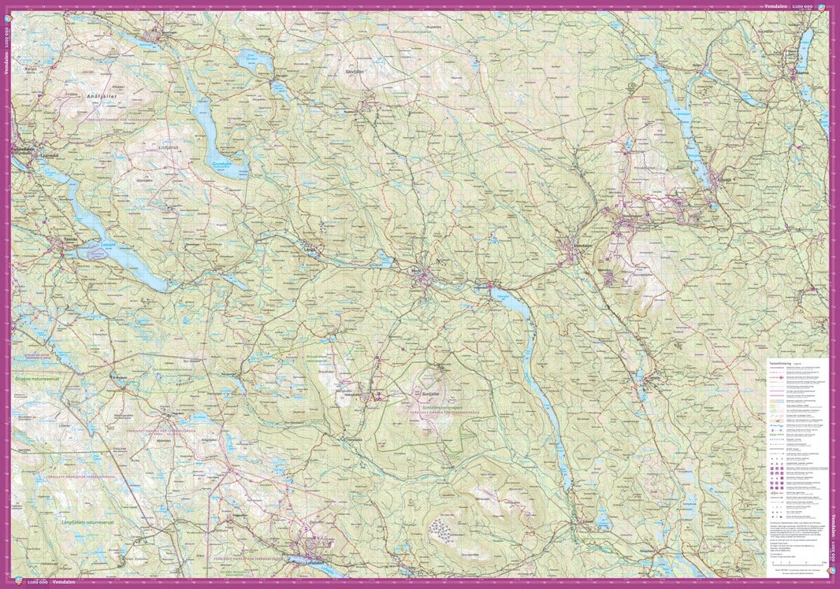 Carte de montagne - Härjedalsfjällen (Suède) | Calazo - 1/100 000 carte de randonnée Calazo