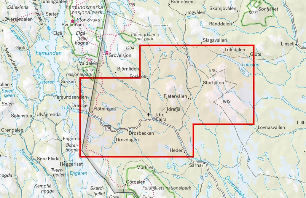 Carte de montagne - Idre & Lofsdalen (Suède) | Calazo - 1/50 000 carte de randonnée Calazo