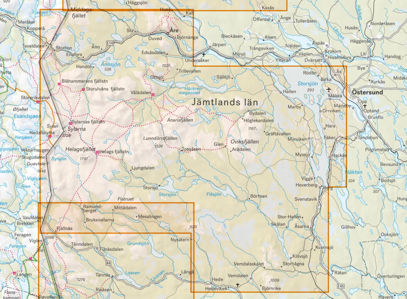 Carte de montagne - Jämtlandsfjällen (Suède) | Calazo - 1/100 000 carte de randonnée Calazo