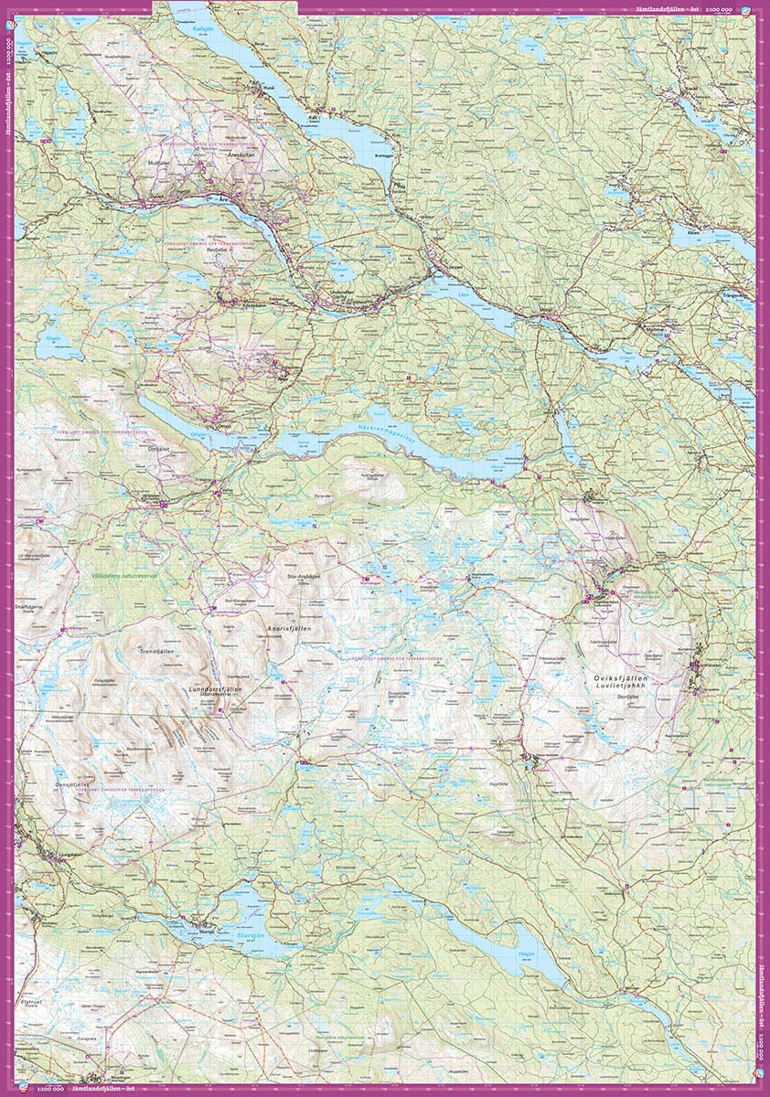 Carte de montagne - Jämtlandsfjällen (Suède) | Calazo - 1/100 000 carte de randonnée Calazo