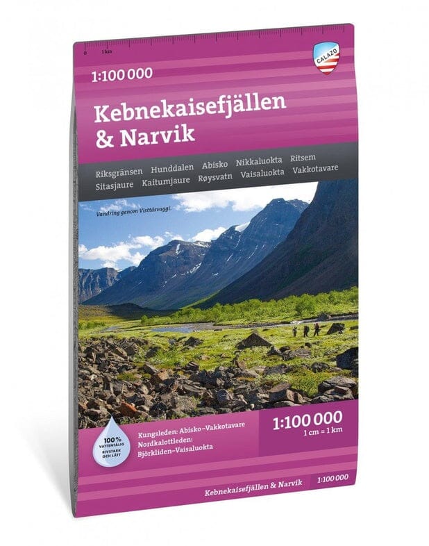 Carte de montagne - Kebnekaisefjällen & Narvik (Suède) | Calazo - 1/100 000 carte de randonnée Calazo