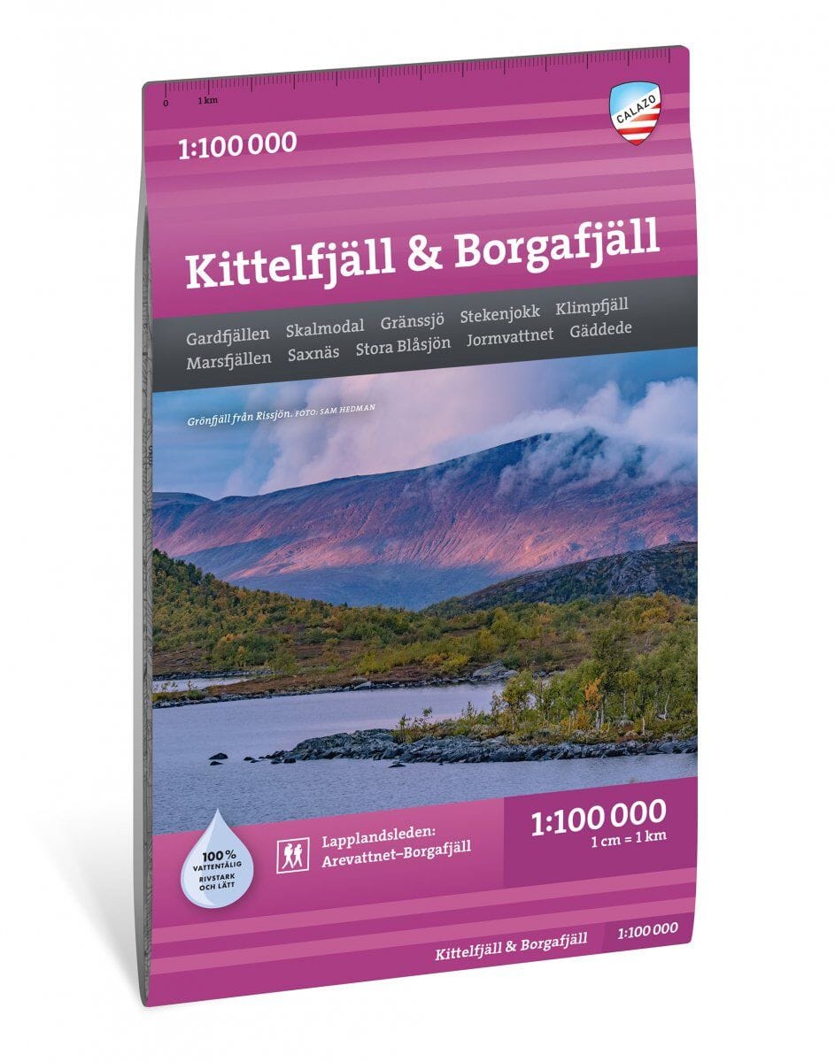 Carte de montagne - Kittelfjäll & Borgafjäll (Suède) | Calazo - 1/100 000 carte de randonnée Calazo