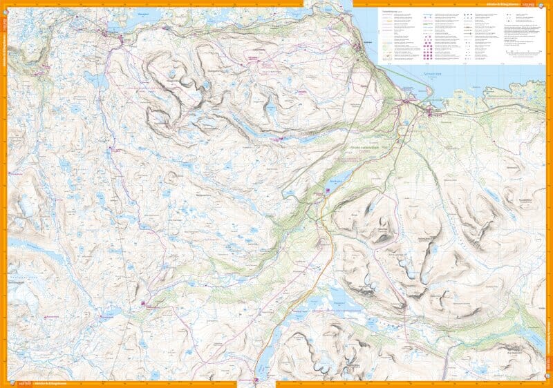 Carte de montagne - Kungsleden 1 : Kebnekaise, Abisko & Riksgränsen (Suède) | Calazo - 1/50 000 carte de randonnée Calazo