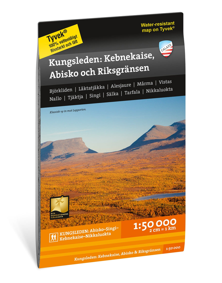 Carte de montagne - Kungsleden 1 : Kebnekaise, Abisko & Riksgränsen (Suède) | Calazo - 1/50 000 carte pliée Calazo 