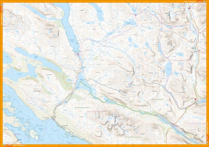 Carte de montagne - Kungsleden 2 : Nikkaluokta, Ritsem & Vakkotavare (Suède) | Calazo - 1/50 000 carte de randonnée Calazo