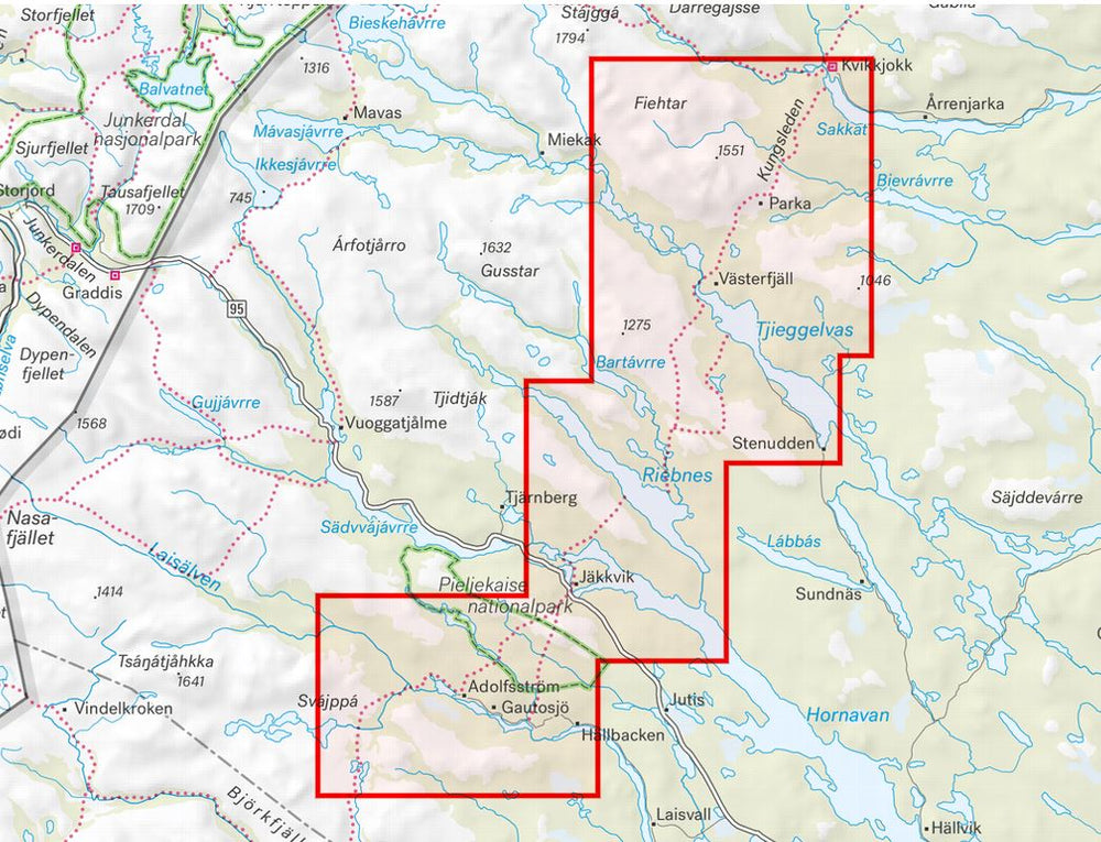 Carte de montagne - Kungsleden 4 : Kvikkjokk - Adolfström (Suède) | Calazo - 1/50 000 carte pliée Calazo 