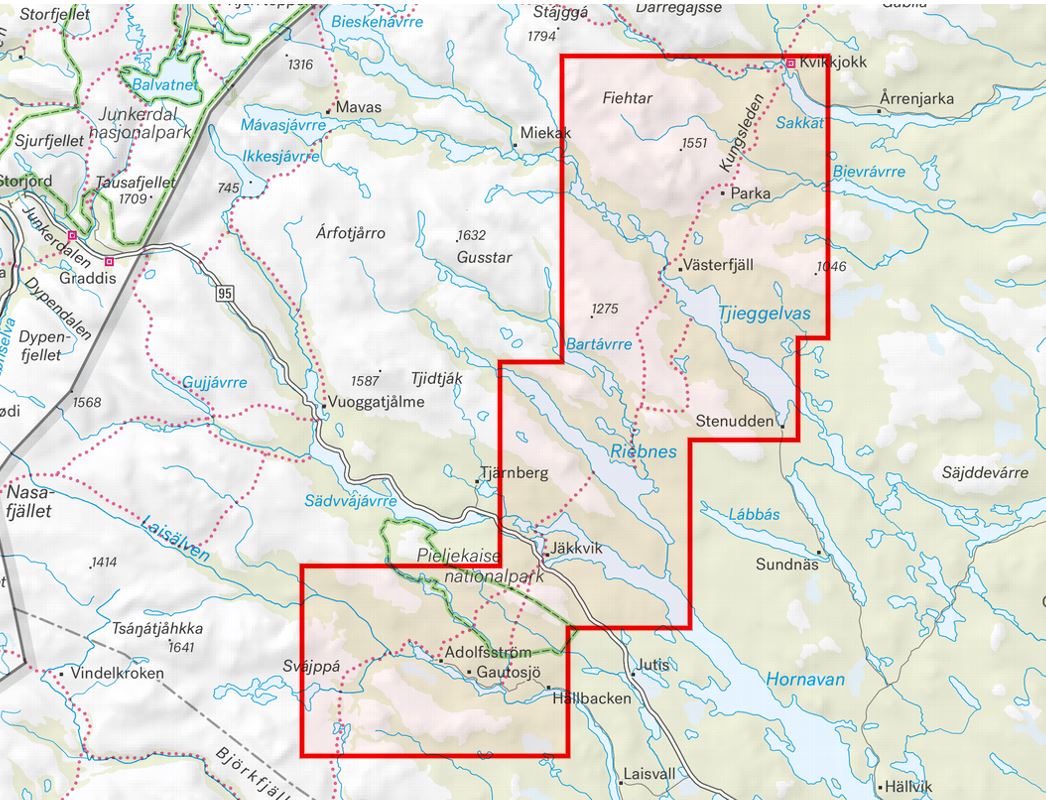 Carte de montagne - Kungsleden 4 : Kvikkjokk - Adolfström (Suède) | Calazo - 1/50 000 carte de randonnée Calazo